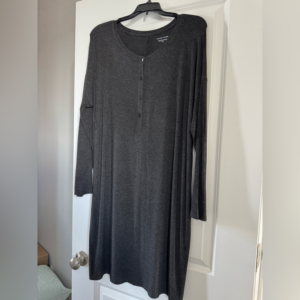 Eileen Fisher Charcoal Long Sleeve Top